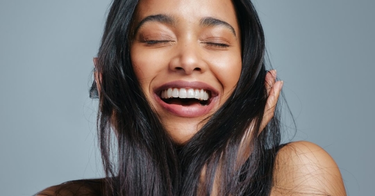 woman with healthy skin and hair